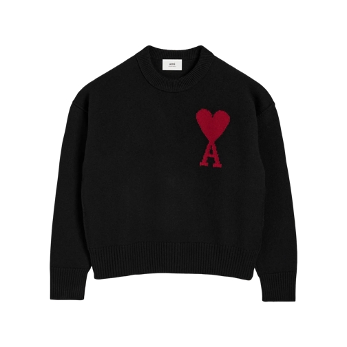 AMI Paris Pullover mit Logo 009 BLACK/RED Skjortor