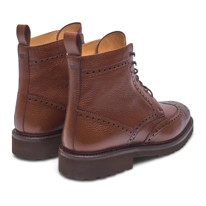 Henry Stevens Schnürstiefel Der handgemachte Winston Full-Brogue Derby Boot in mittel-braun(Image 3)