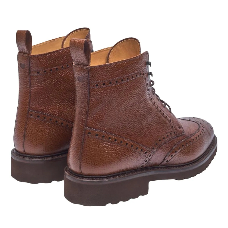 Henry Stevens Schnürstiefel Der handgemachte Winston Full-Brogue Derby Boot in mittel-braun(Image 2)