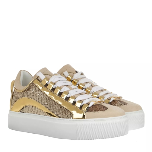 Dsquared2 Sequin Embellished Sneakers Gold Plateau Sneaker