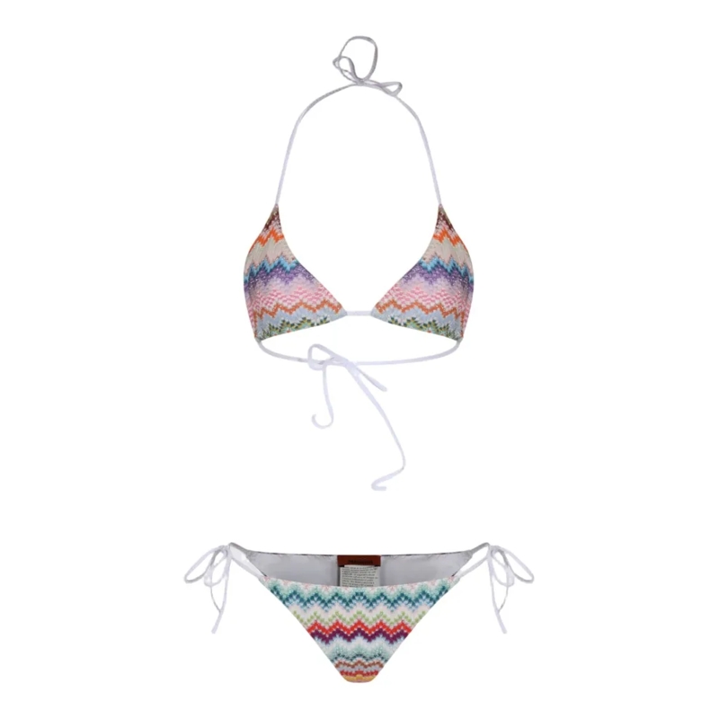 Missoni  Multi-Color Zigzag Triangle Bikini Set White