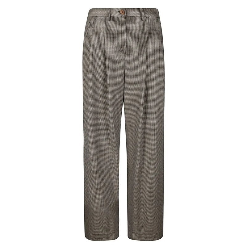 JEJIA  Lightweight Cotton Trousers With Front Pinces Brown