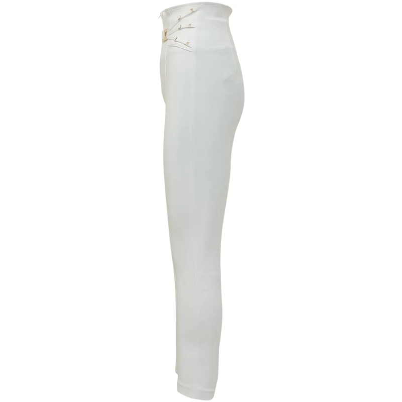 Elisabetta Franchi Hose Pantalone  con Dettagli Dorati weiß(Image 3)