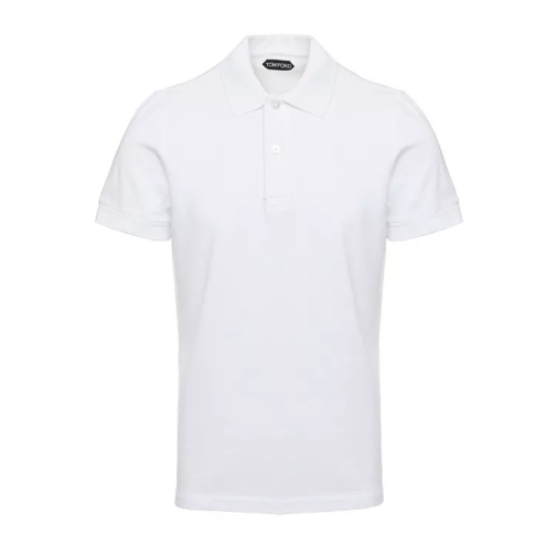 Tom Ford White Short-Sleeves Polo In Cotton Piquet Jersey White 