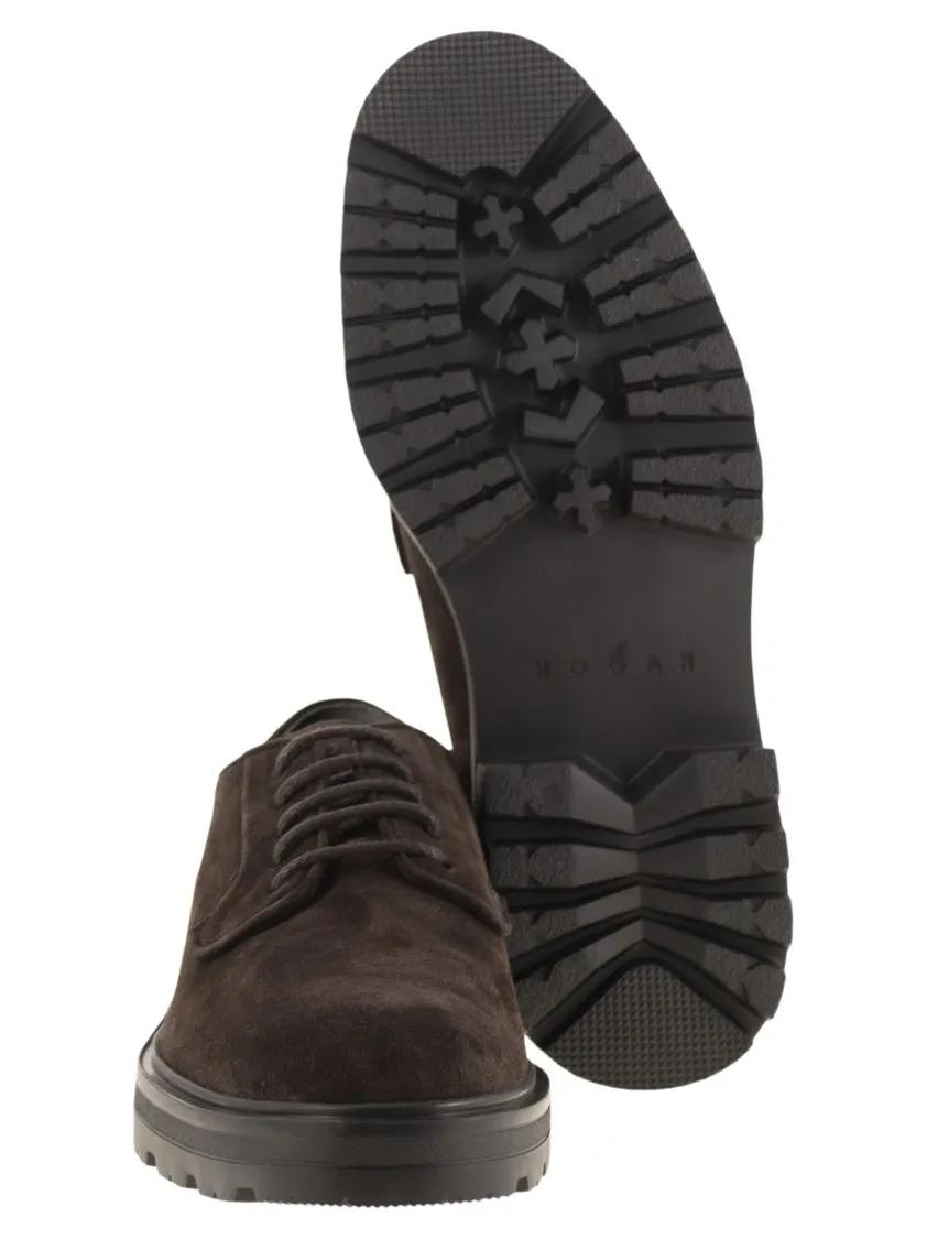 Thumbnail - H673 - Suede Lace-Ups - Gr. 6 - in Schwarz