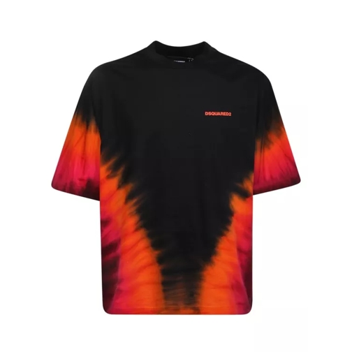 Dsquared2 Tie-Dye Print Black T-Shirt Neutrals T-shirts