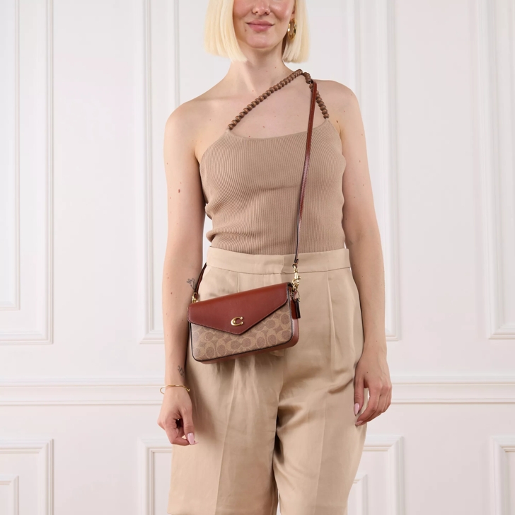 Coach Coated Canvas Signature Wyn Crossbody b4 tan rust Sac a bandouliere