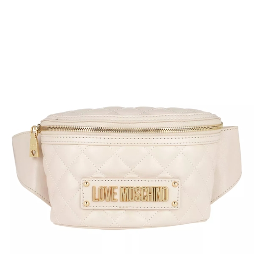 Love Moschino Quilted Nappa Pu Belt Bag Avorio Crossbody Bag