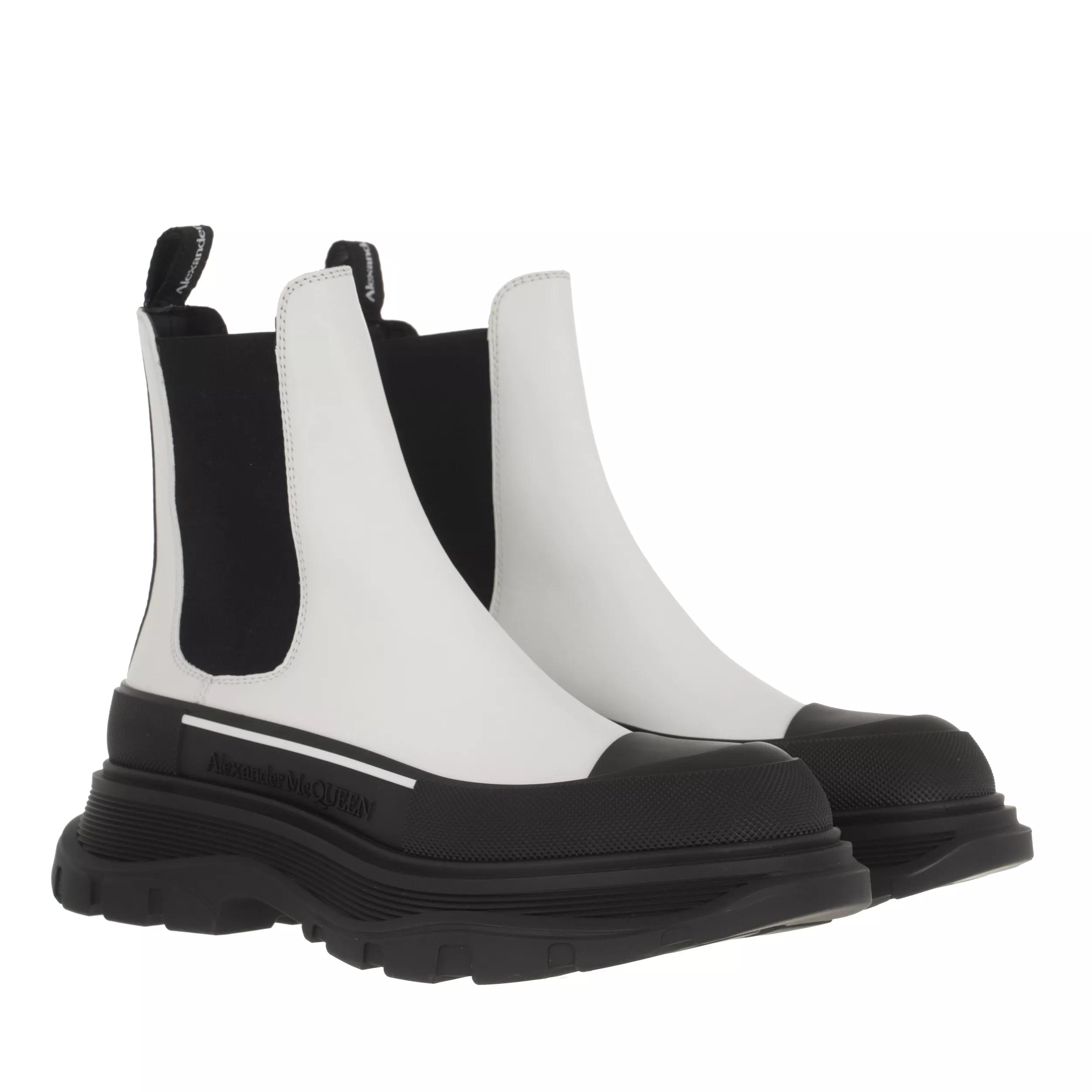 Alexander McQueen Chunky Sole Boots White Black Botte Chelsea