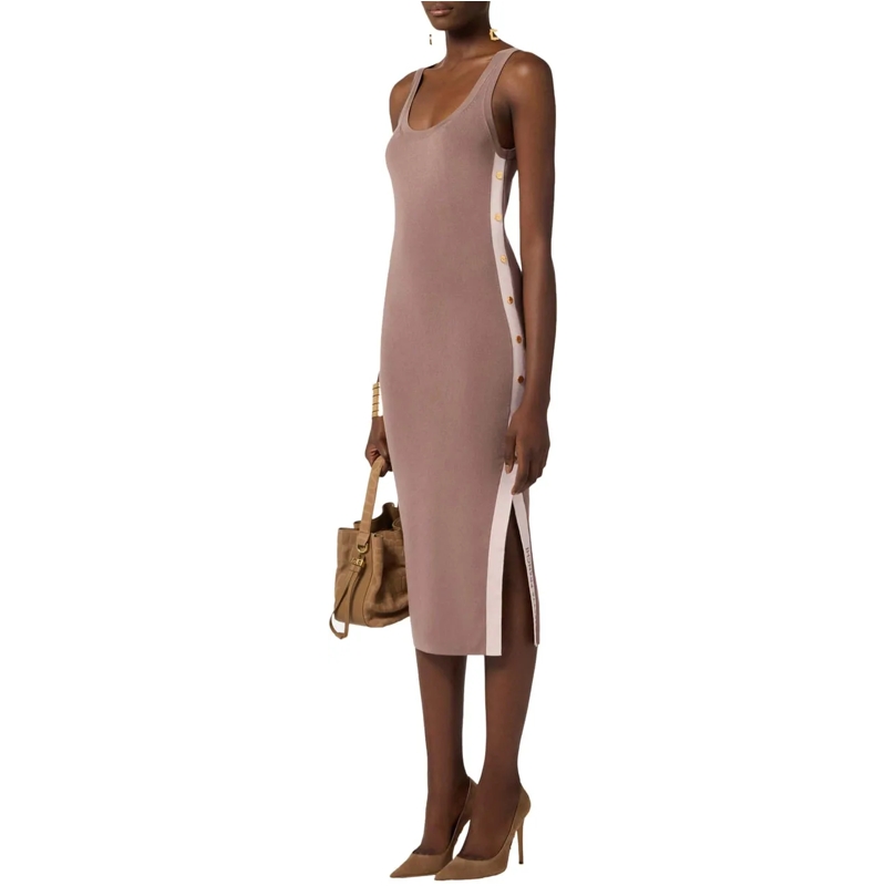Elisabetta Franchi Midikleid Elisabetta Franchi Women's Knitted Dress Jurken Br braun(Image 2)