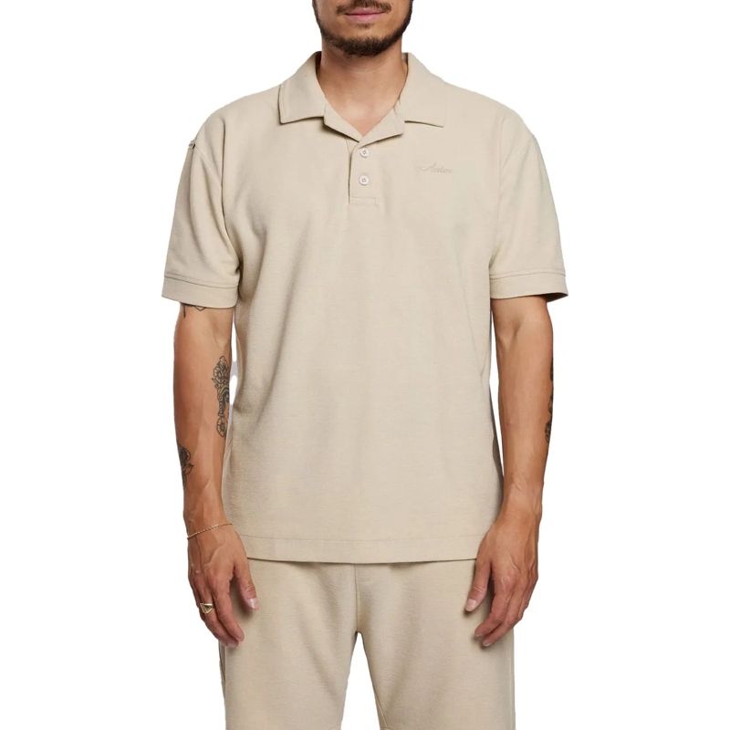 AEDEN Polohemd Kaito Polo Sand taupe