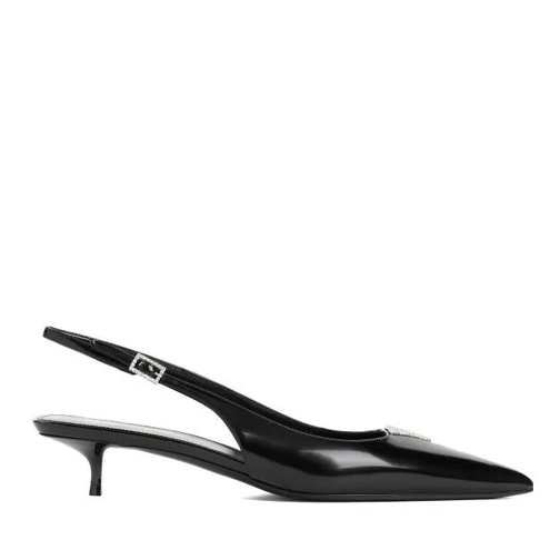 Saint Laurent Black Brushed Leather Quarida Pump Black Pump