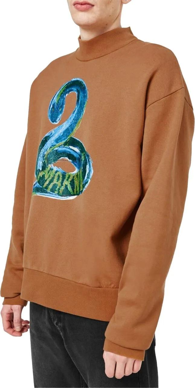 Marni Piton Logo Brushed Organic Sweatshirt braun