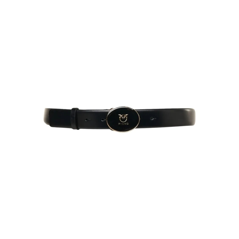 Pinko Gürtel Refined Black Leather Belt Black