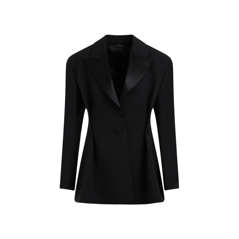 Givenchy Blazer Buttoned Black Virgin Wool Jacket Black