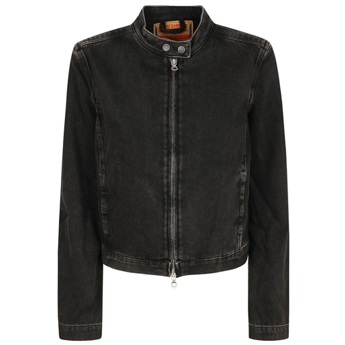 Diesel Jeans-Jacken Dark Grey Cotton Denim Jacket Grey