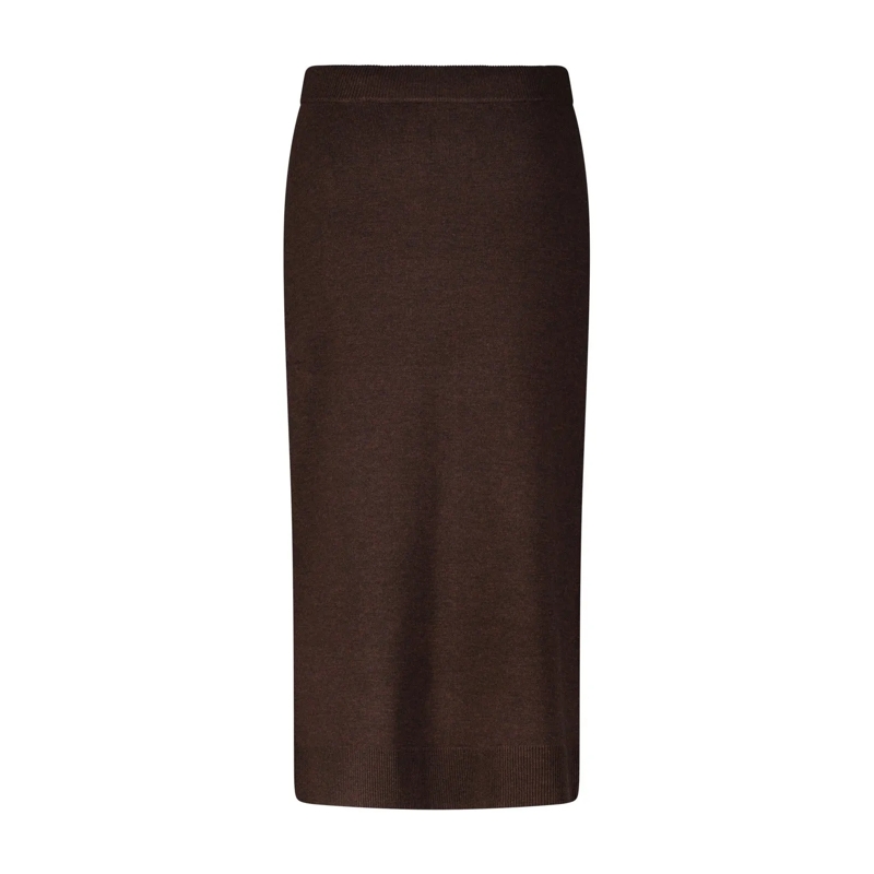 Victoria Beckham Maxirok Midirock aus Merinowolle Dunkelbraun(Image 3)