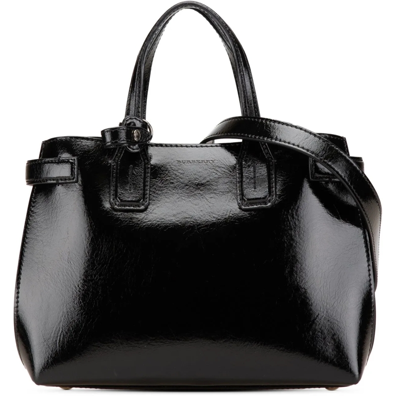 Burberry Sac à bandoulière Small Soft Calfskin Banner Satchel schwarz