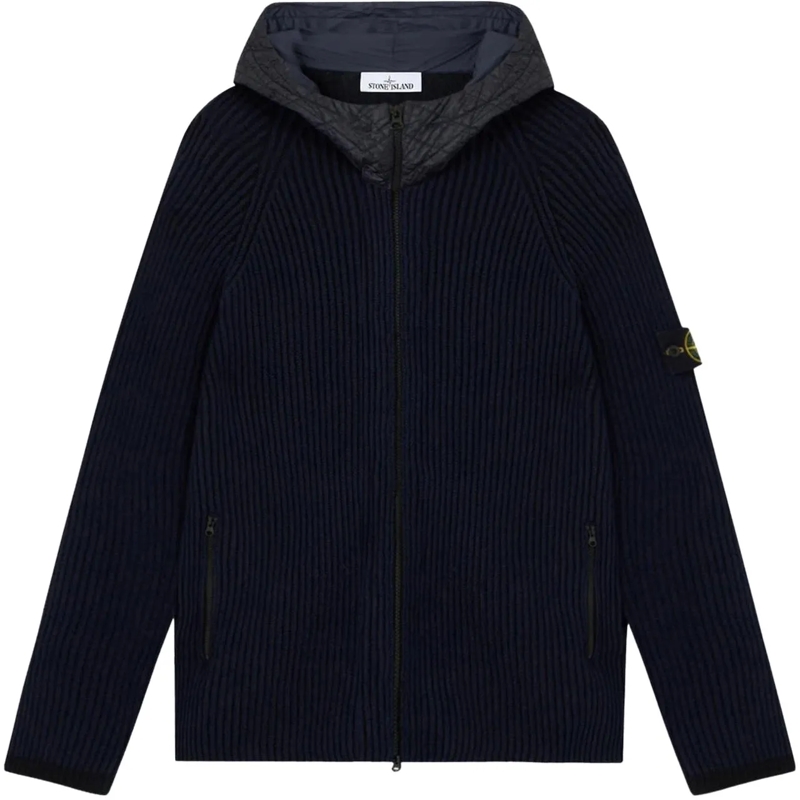 Stone Island  Heren Zip-up Hooded Sweater Blauw blau
