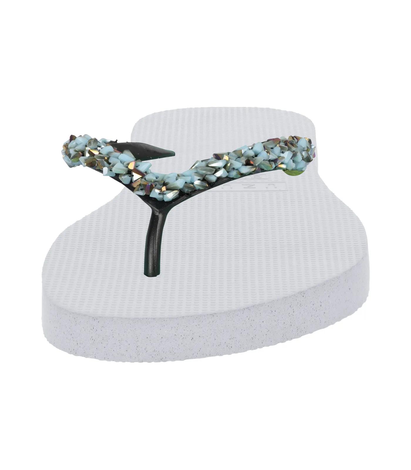 Thumbnail - UZURII Slipper & Pantoletten - platte hausschuhe Classic Aby Baby Blue - Gr. 41,5 (EU) - in Weiß - für Damen