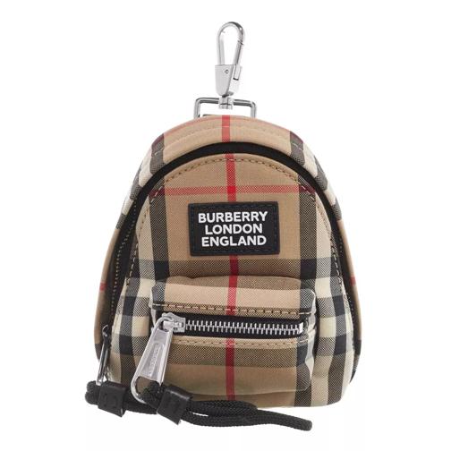 Burberry Vintage Check Backpack Charm Beige Nyckelring
