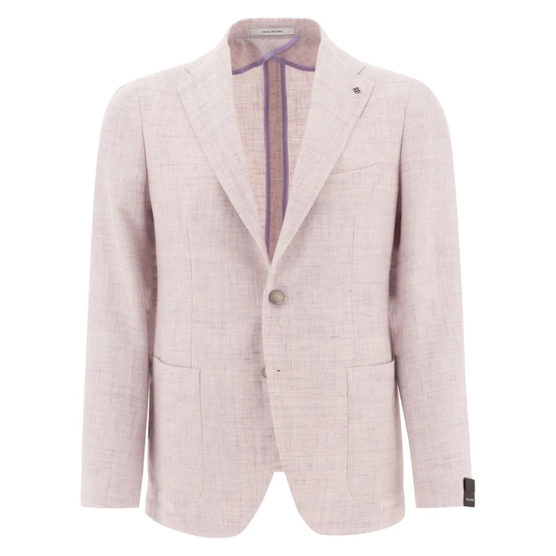 Tagliatore Blazer Tailored Purple Jacket In Linen-Wool Blend Purple