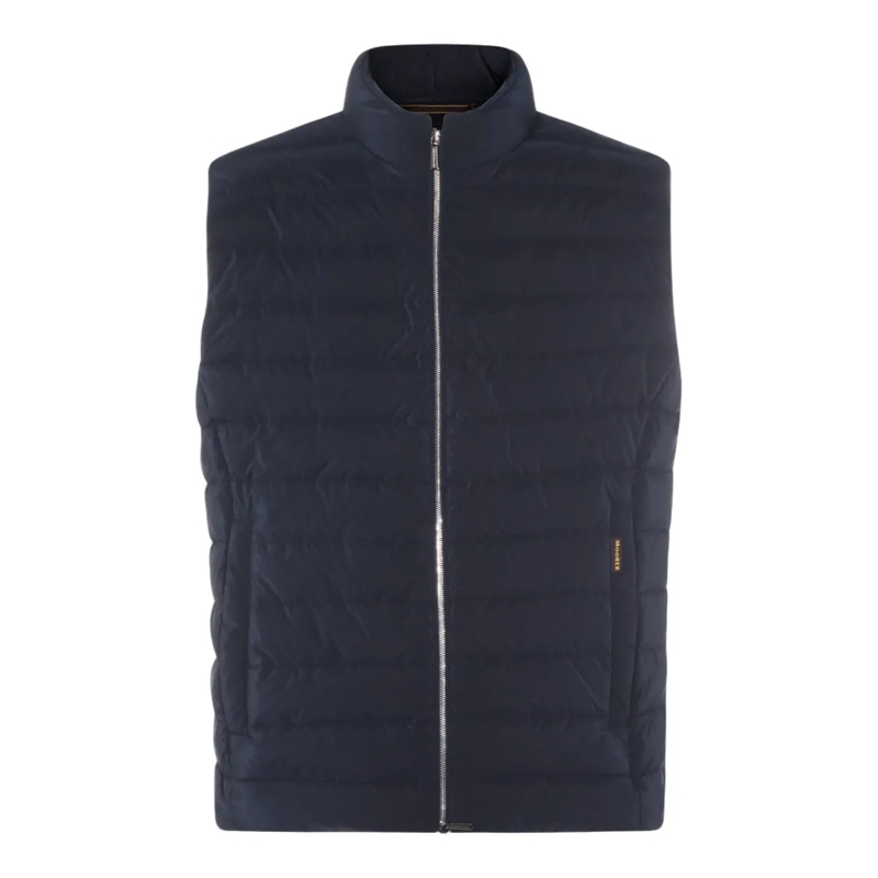 Moorer  Solid Blue Tailored Coat With Classic Silhouette Blue