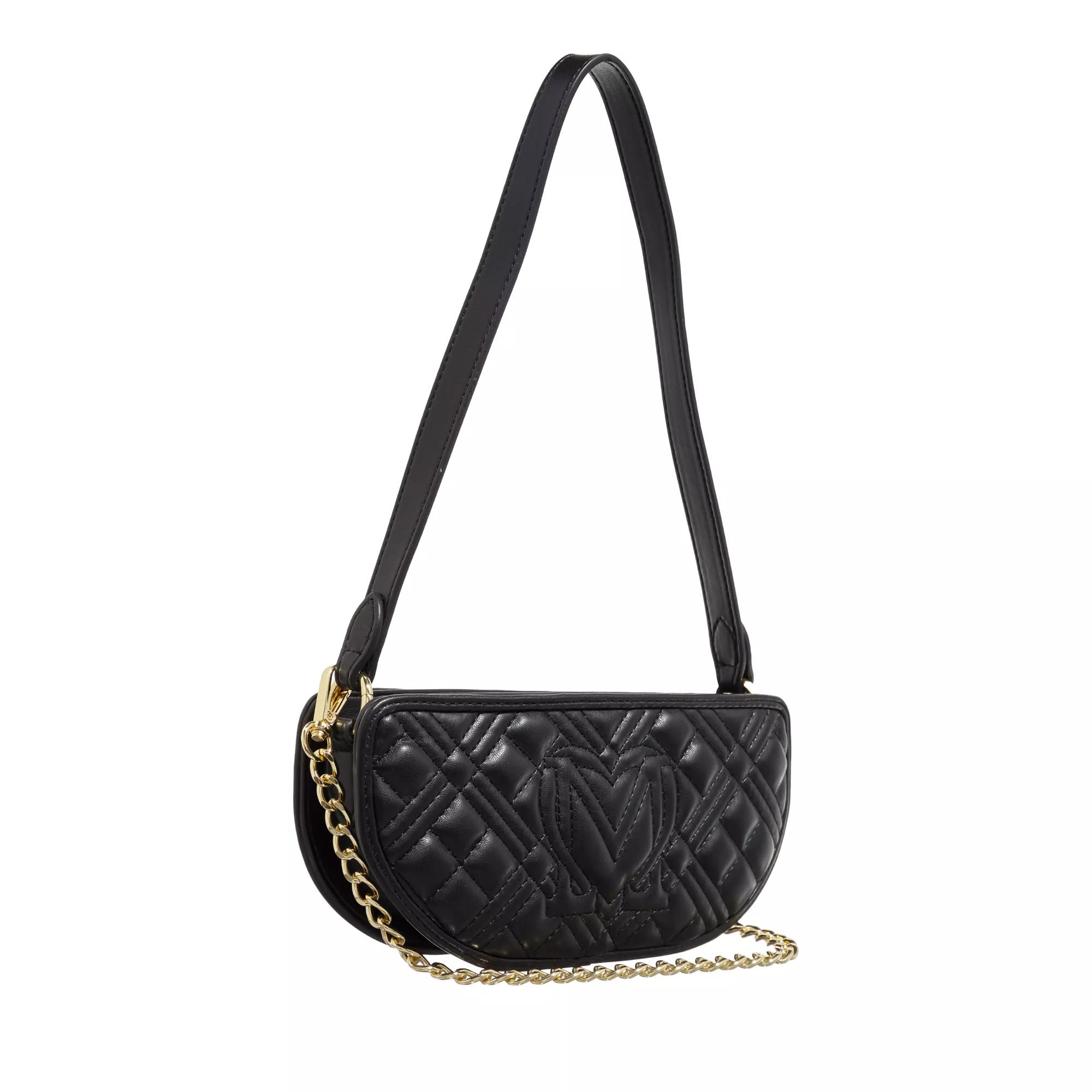 Love Moschino Gewatteerde Zwarte Tas met Gouden Details Black Dames