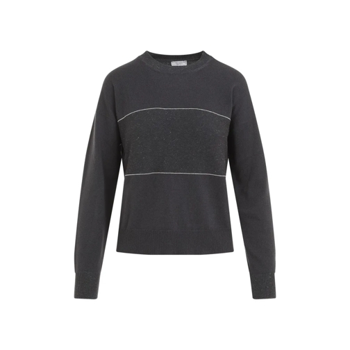 Peserico Crewneck Lurex Pullover Black Tröja