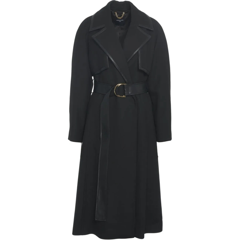 Guess Veste de transition Trench coat with leather details schwarz