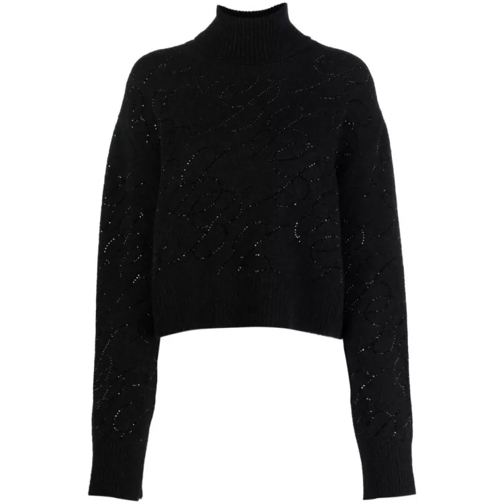 Blumarine Crystal-Embellished Knitted Jumper Black 