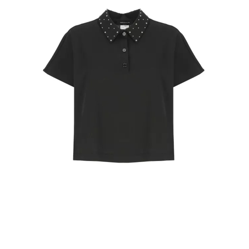 Fabiana Filippi Black Cotton Threebuttons Polo Black 