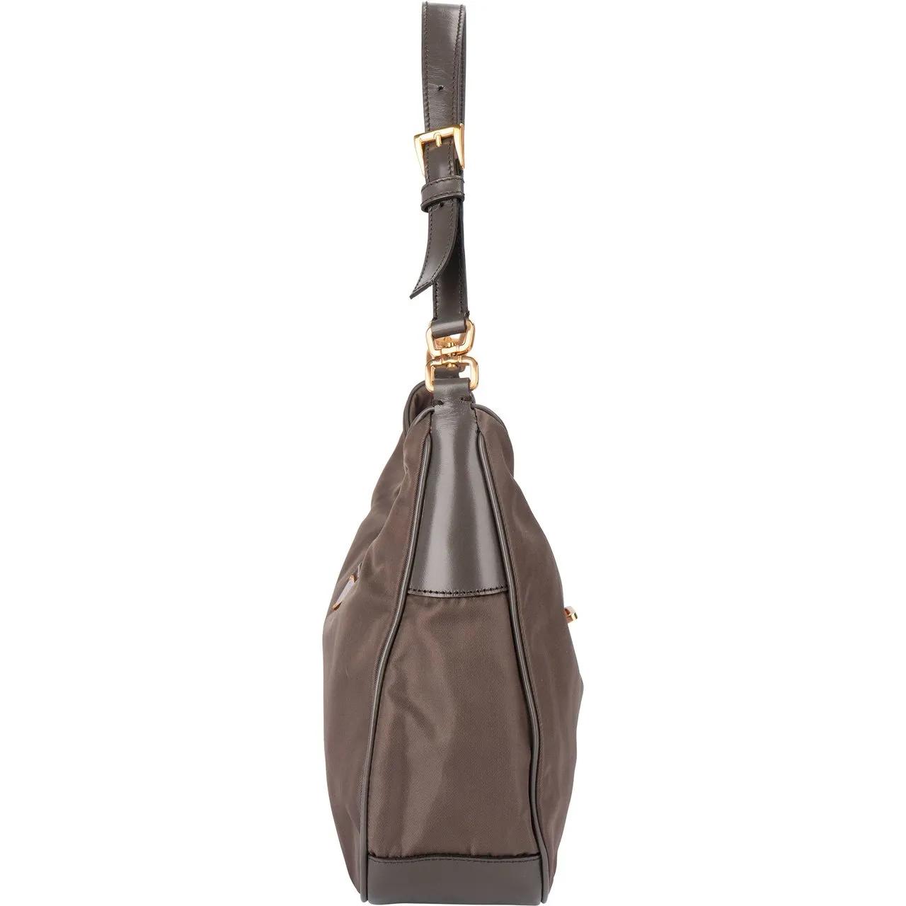 Thumbnail - Prada Crossbody Bags - Prada Grey Nylon Triangle Turnlock Shoulder Bag - Gr. unisize - in Bunt - für Damen