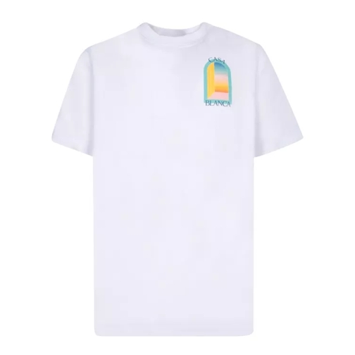 Casablanca Short Sleeve Cotton T-Shirt With L'arc Logo Printe White 