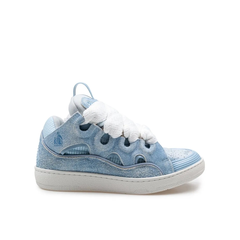 Lanvin Low-Top-Sneaker Denim Blue Curb Sneakers Calf Nappa And Mesh Blue