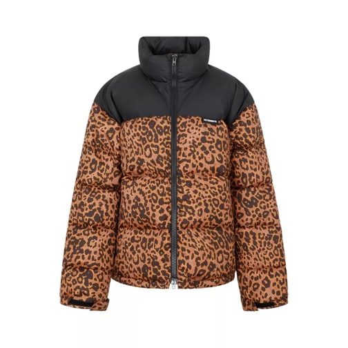 Vetements Leopard Logo Puffer Jacket Brown 