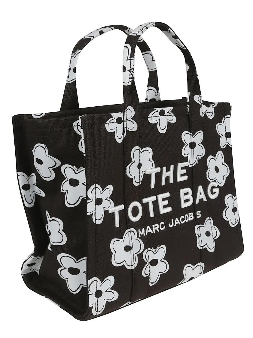 Marc Jacobs Shoppers & Totes Medium Floral Canvas Tote With Zip Closure in zwart