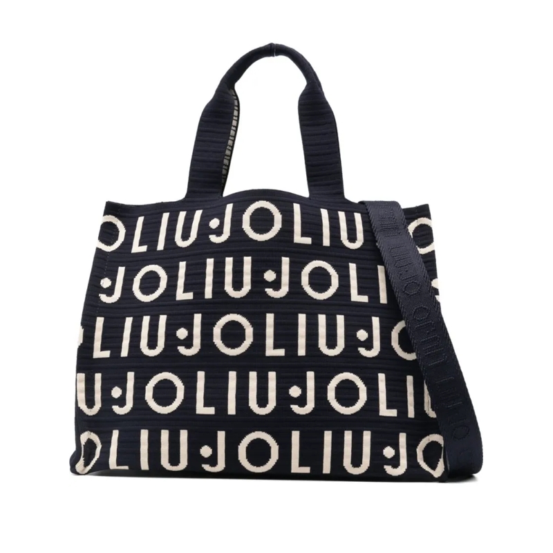 LIU JO Tote Structured Rectangular Handbag With Contrasting Lo Black