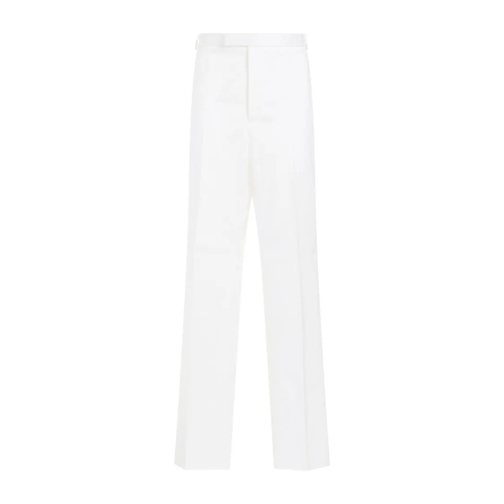 Thom Browne Chinos Straight Leg White Cotton Chino Pants White