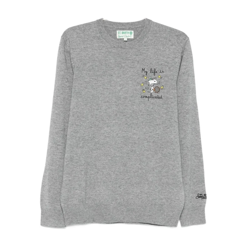 Mc2 Saint Barth Trui Light Grey Crew Neck Sweater Grey