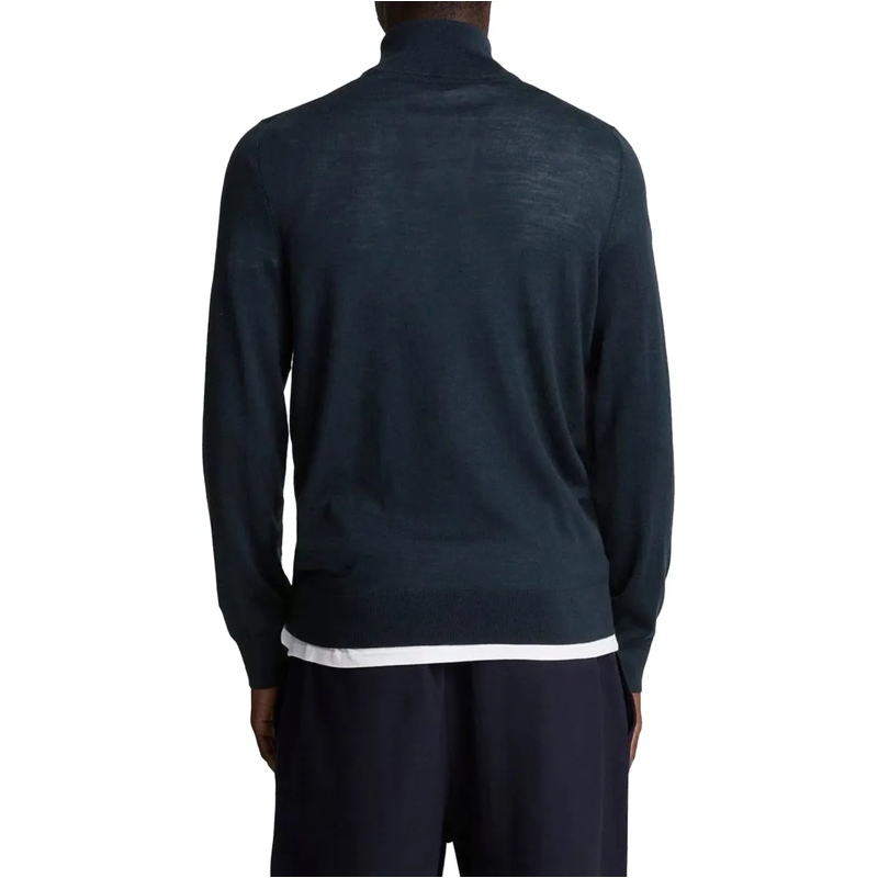 LYLE & SCOTT  Lyle & Scott Tonal Eagle Merino Quarter Zip Ju blau(Image 7)