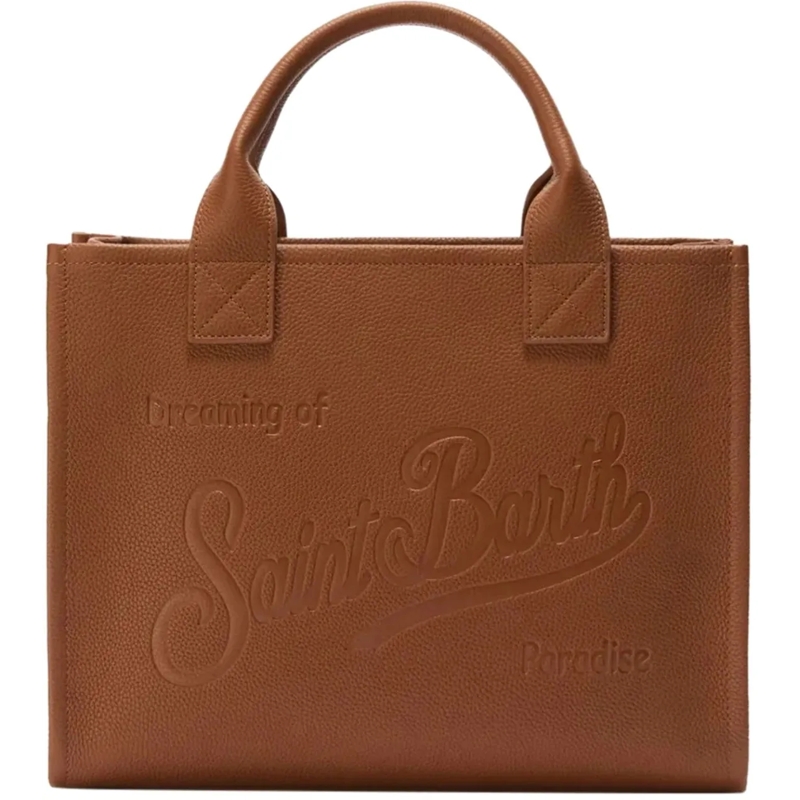 Mc2 Saint Barth Tote Bags Cuoio Grain Leather Sb 19 braun