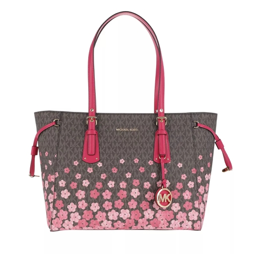 MICHAEL Michael Kors Voyager MD MF TZ Tote Brown/Ultrapink Tote