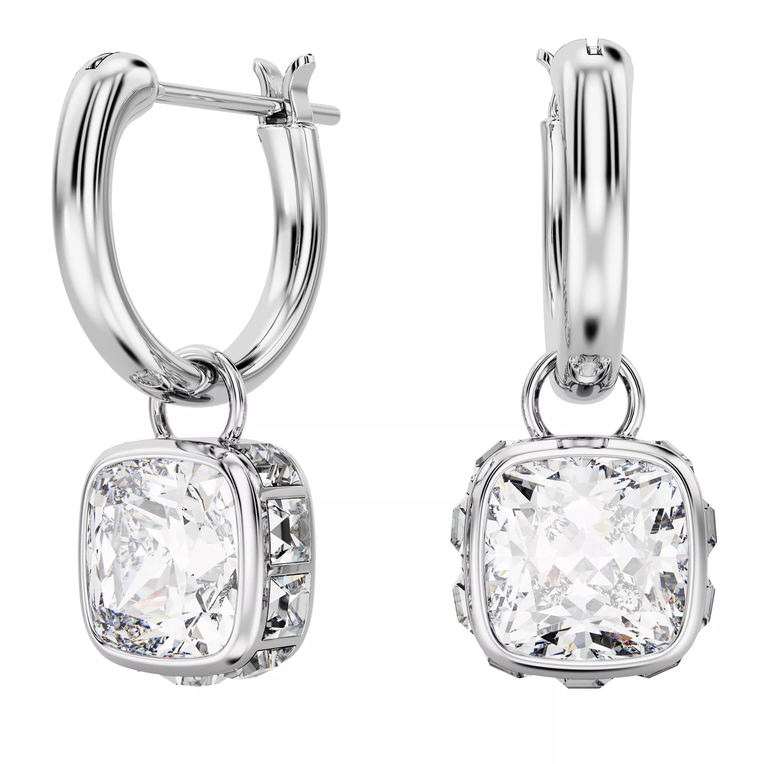 Swarovski Ohrringe - Stilla drop earrings, Square cut, Rhodium plated - Gr. unisize - in Weiß - für Damen