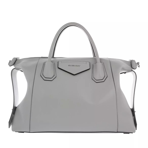 Givenchy Antigonia Soft Medium Crossbody Bag Calfskin Pearl Grey Rymlig shoppingväska
