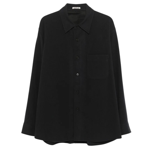 AURALEE Chemises Black Wool Flannel Shirt Black