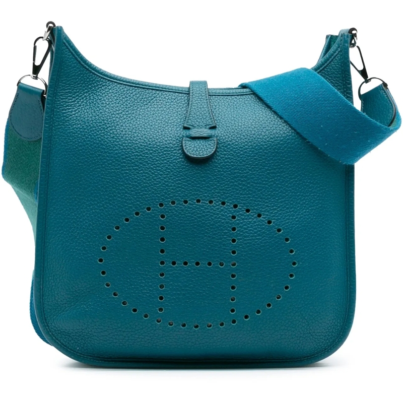 Hermès Schultertasche Clemence Evelyne III 29 blau