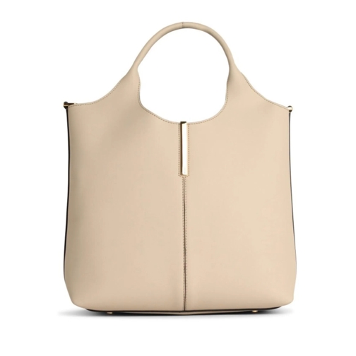 Tod's Tote Beige Leather Shopping Bag Neutrals