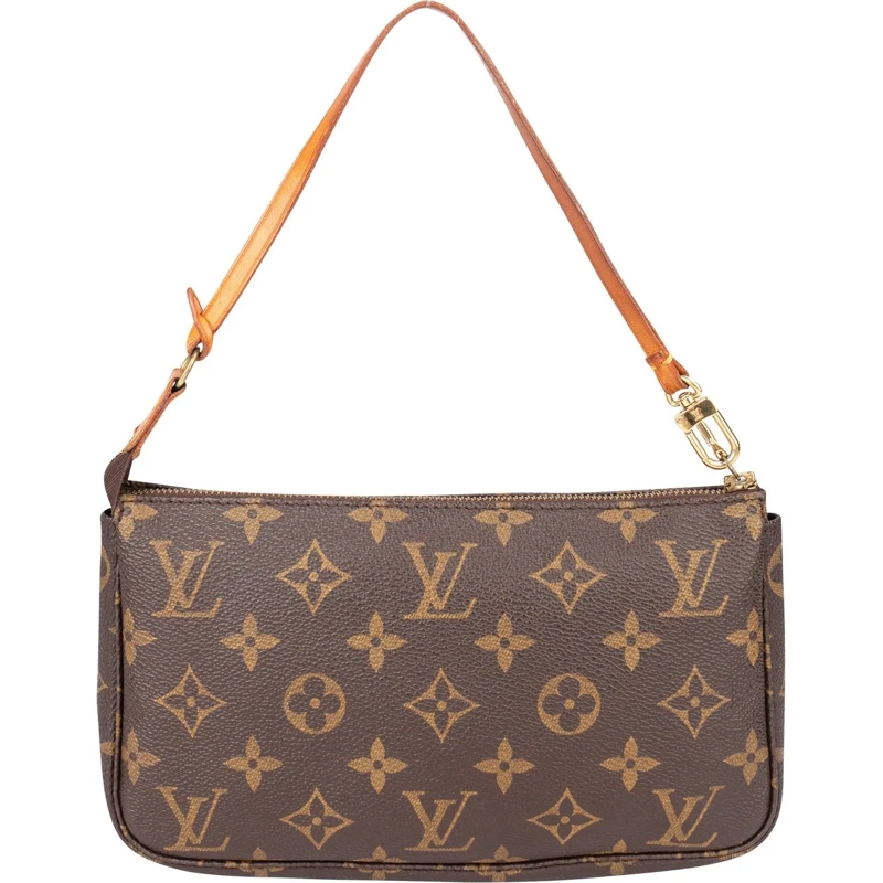 Louis Vuitton Schultertasche Louis Vuitton Canvas Monogram Pochette Accessoire  braun