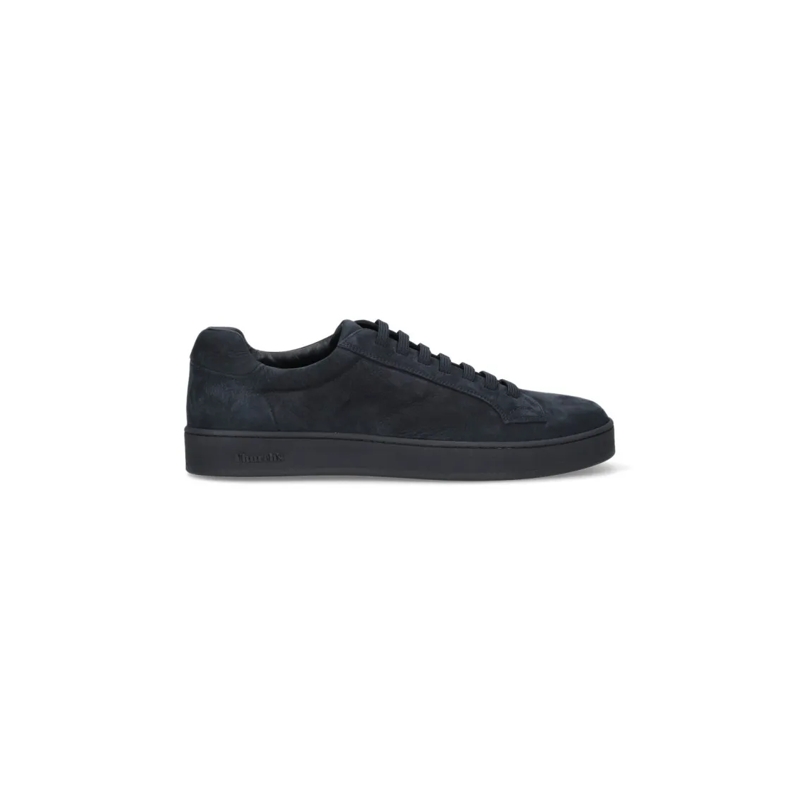 Church's Low-Top-Sneaker Navy Textured Leather Low-Top Sneakers With Rounde Black